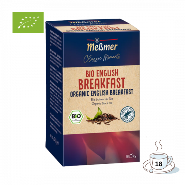 Meßmer Classic Moments Bio English Breakfast, Schwarzer Tee, Teebeutel im Kuvert, 2. Entnahmefach/displaytauglich, 31,5g